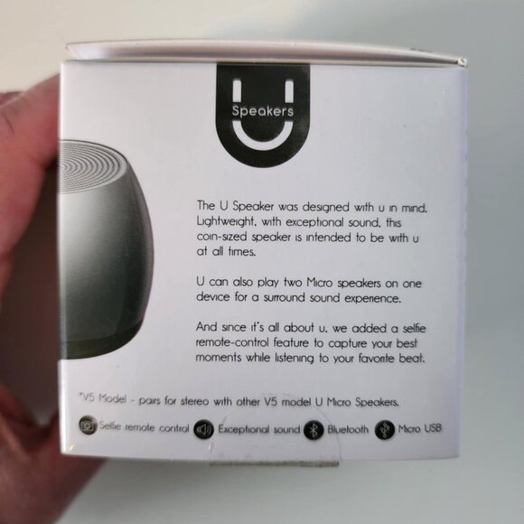 EUC U Wireless Speaker with Carry Clip - Micro Hematite Mirror - Picture 2 of 7